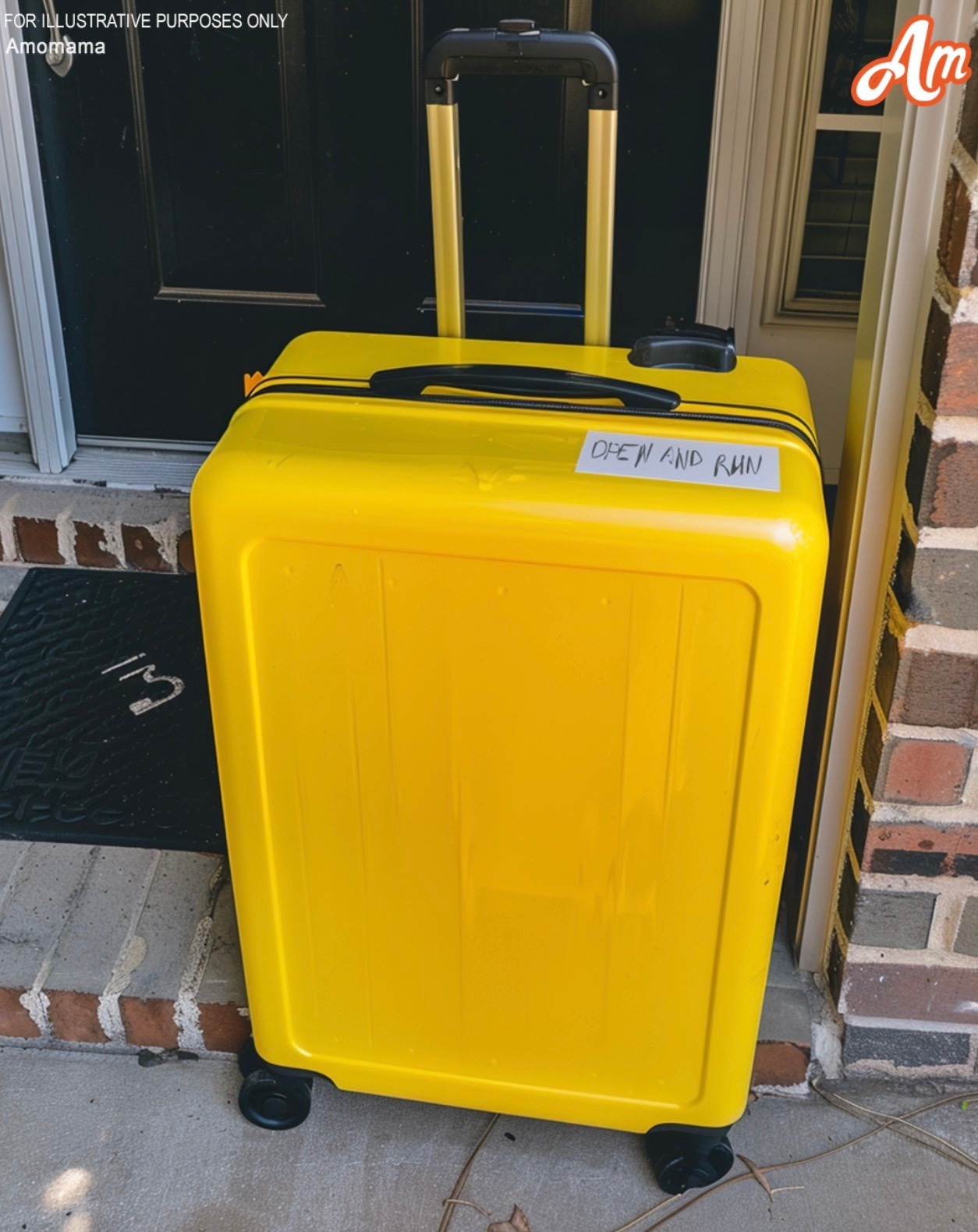 I came back to discover a large yellow suitcase at my front door with a note attached – Opening it made my face turn white