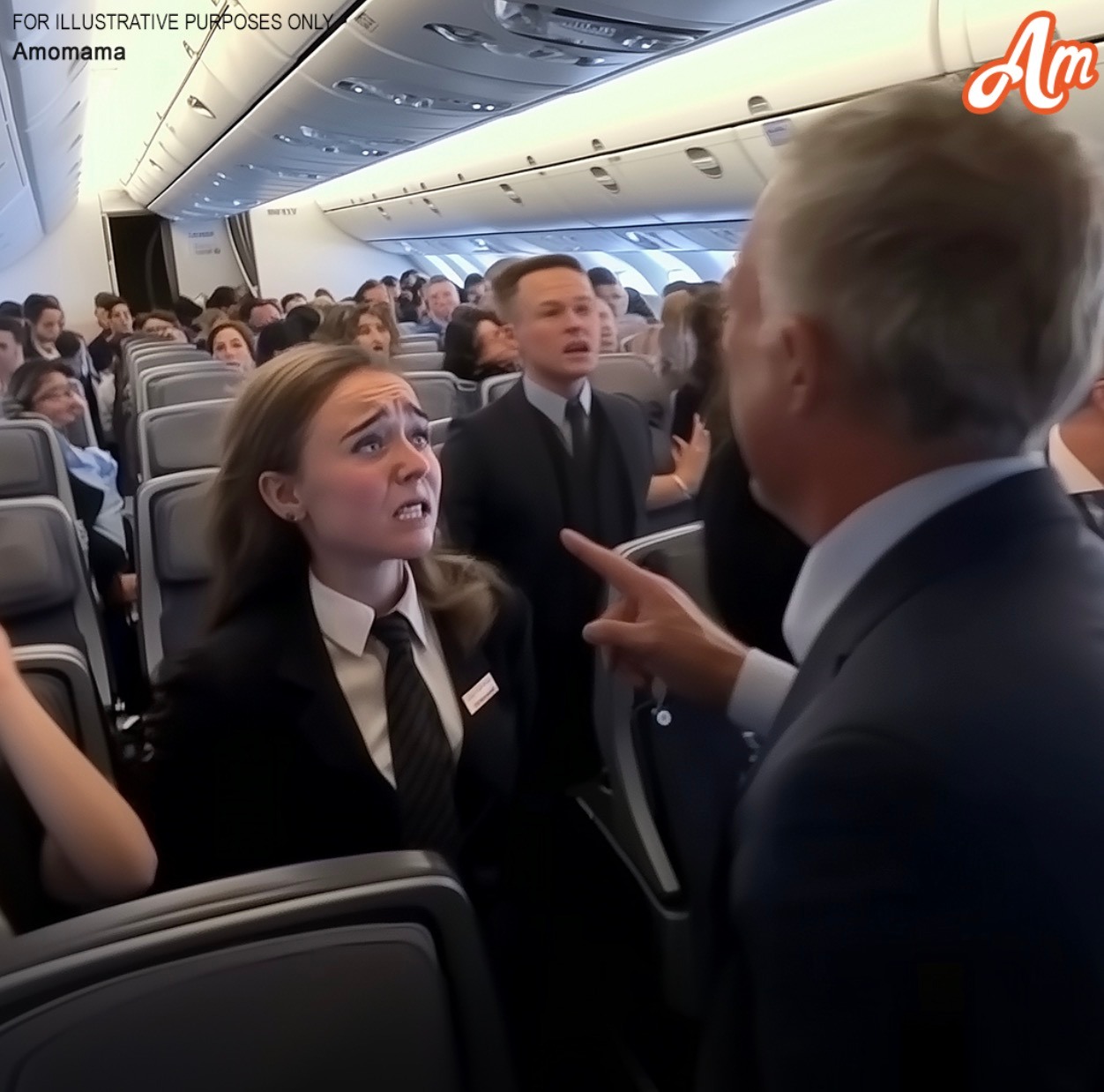 ‘I’m in charge here!’ A wealthy man makes a flight attendant cry, but an elderly woman steps in and puts him in his place