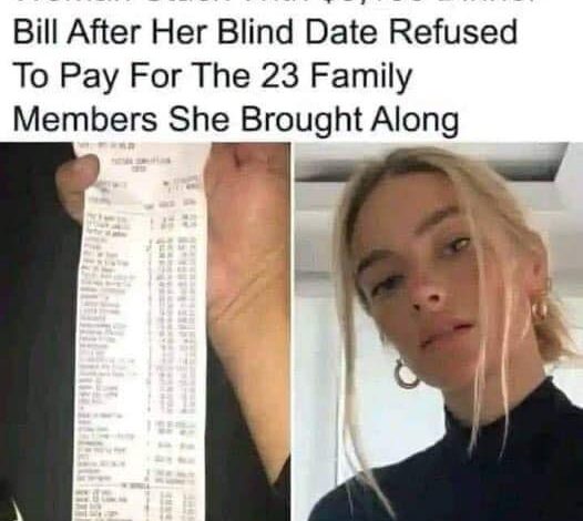 Woman Goes On Blind Date and Invites 23 Family Members to Dinner to Test Her Date’s Generosity