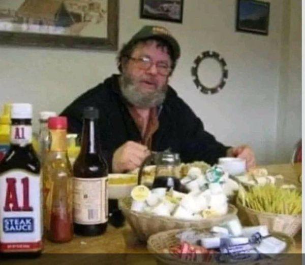 An old man was eating at a truck stop when three rough-looking bikers walked in.