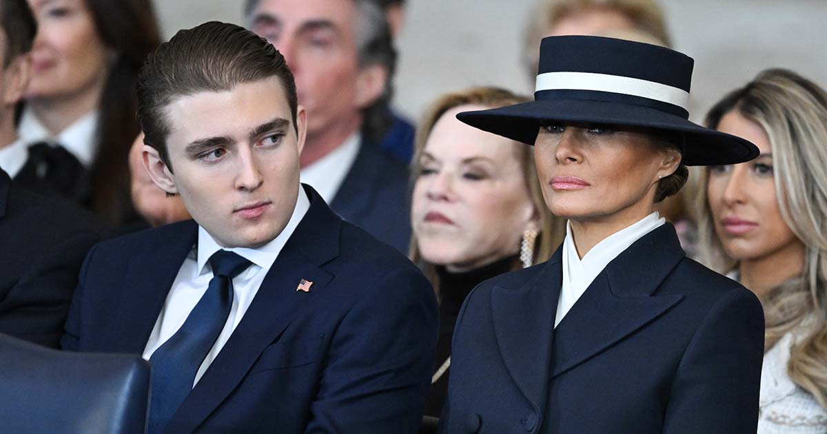 Barron Trump (left), Melania Trump (right). Credit: Getty Images